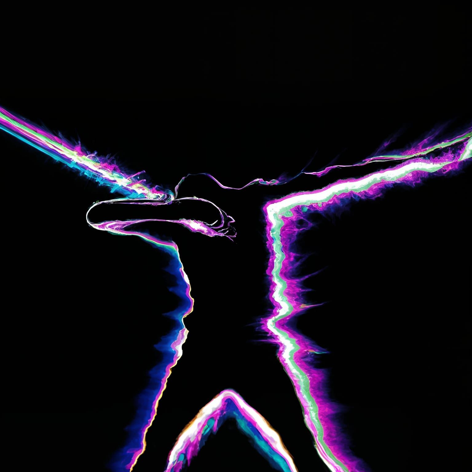 Vibrant Dab Silhouette in Geometric Prism