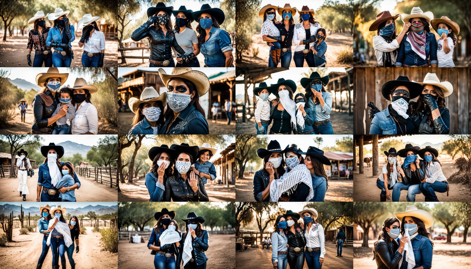 Cowgirl Singer and Family in Western Attire
