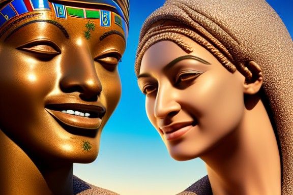 Geb and Nut: Egyptian Gods Portrait