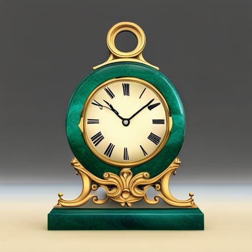 Jade Art Deco Mantle Clock in 3D