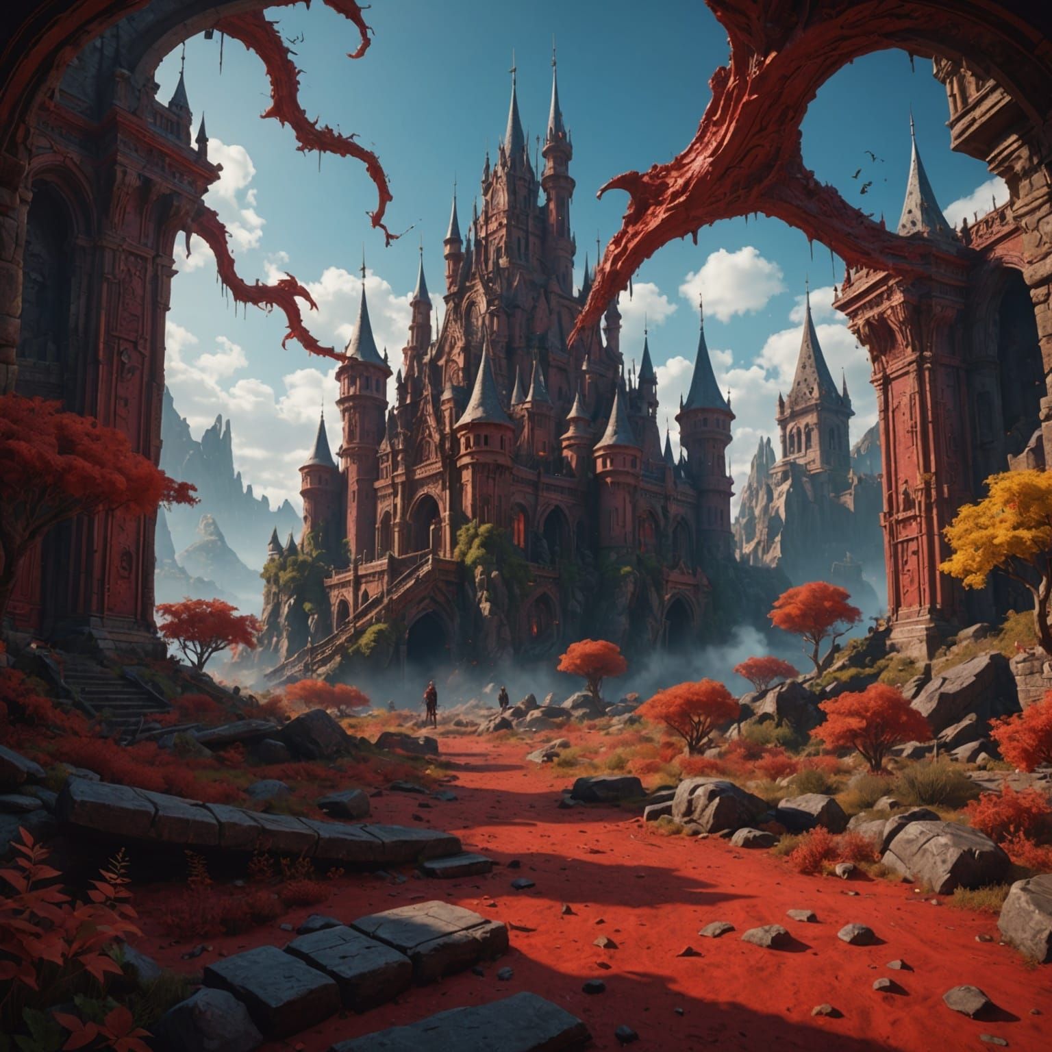 Fantastical Matte Painting in Deep Color