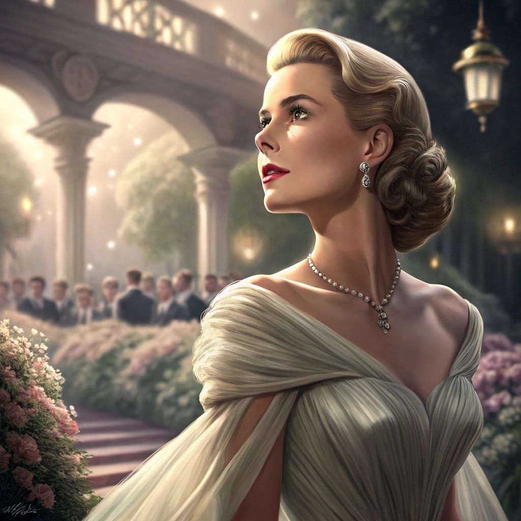 Classic Hollywood Elegance: Vintage Portrait of a Royal Star