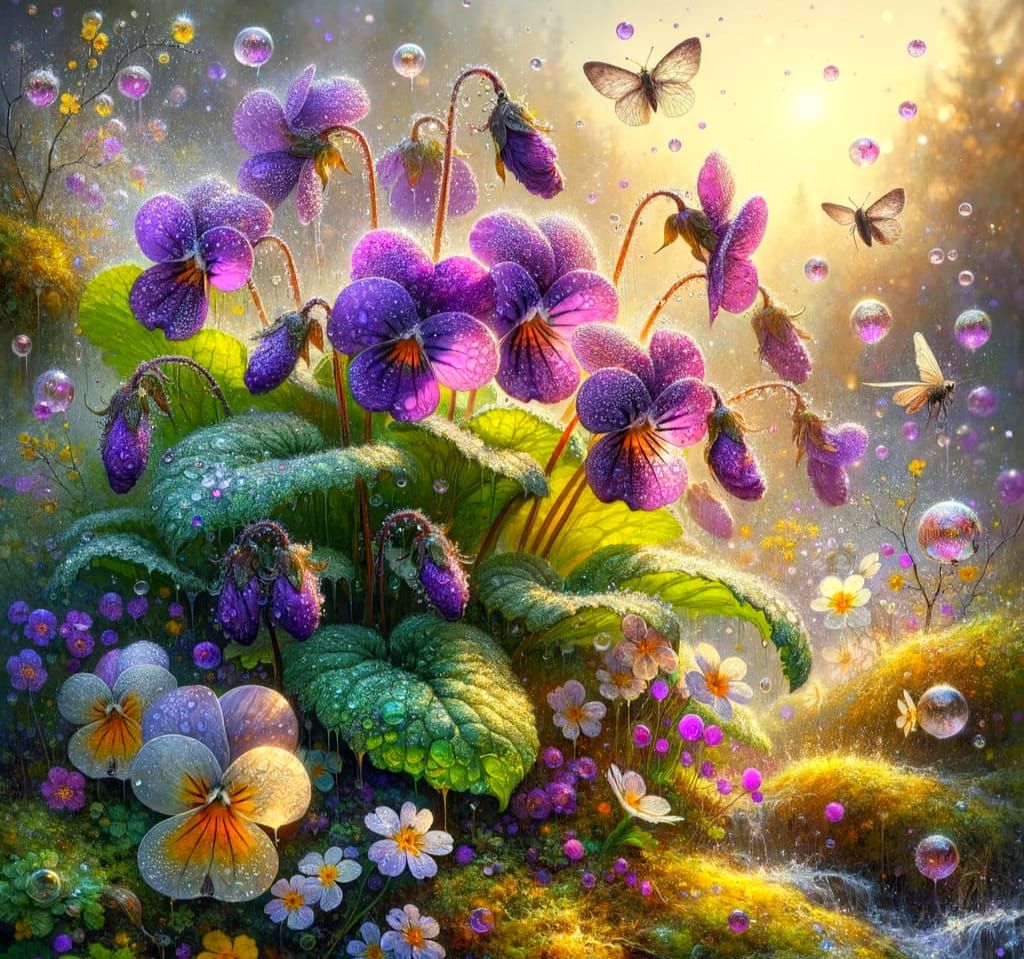 Dazzling Violet Bloom in Soft Morning Light