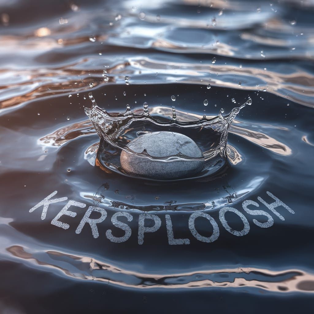 Photorealistic Stone Splash with 'Kersploosh' in Water