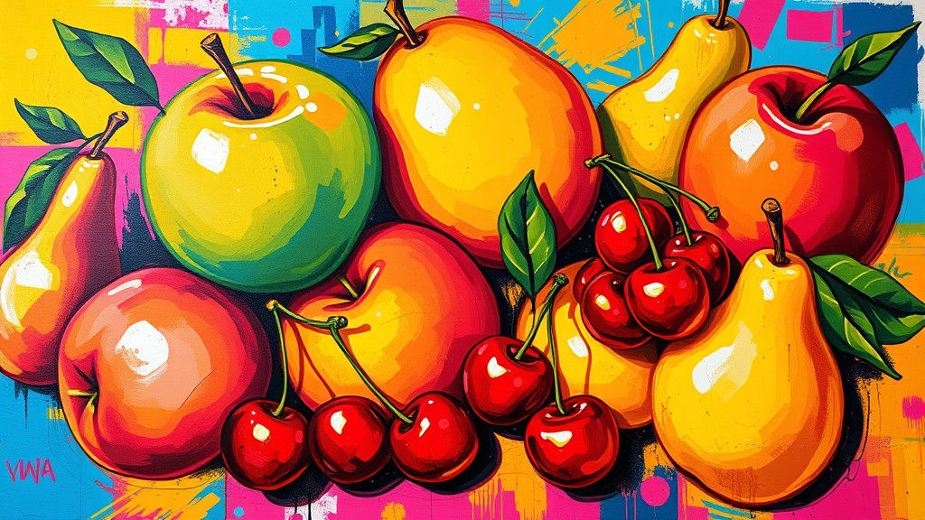 Abstract Street Art of Fruit Medley