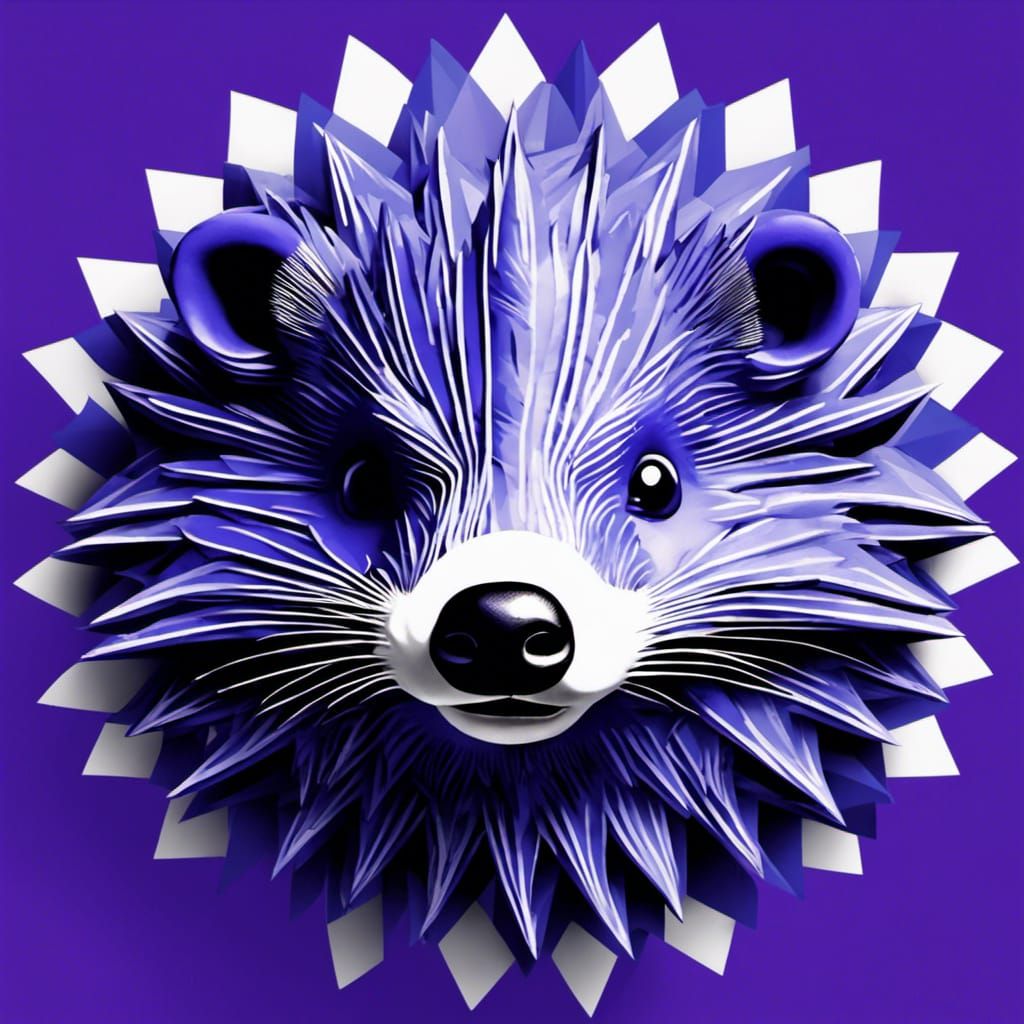 Laughing Hedgehog in Ethnic Art Style