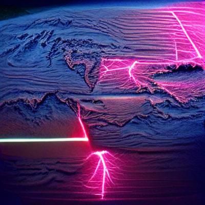 Earth And Laser Lightening