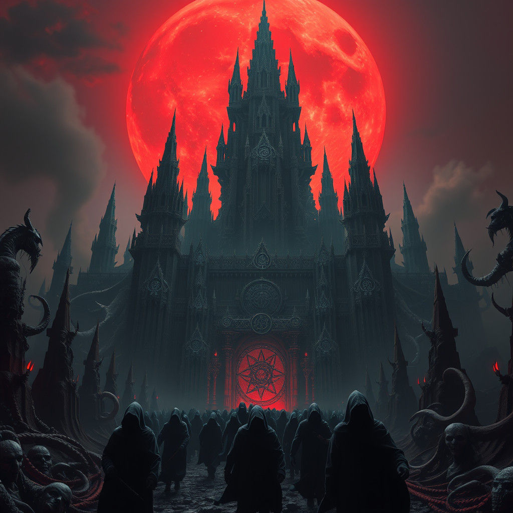 Citadel of Chaos Under a Blood-Red Moon