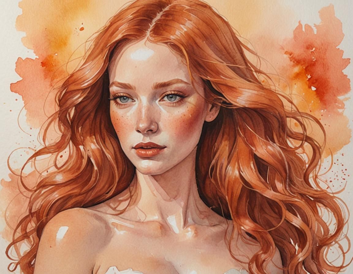 Gingerbread Woman Portrait in Gouache and Pencil