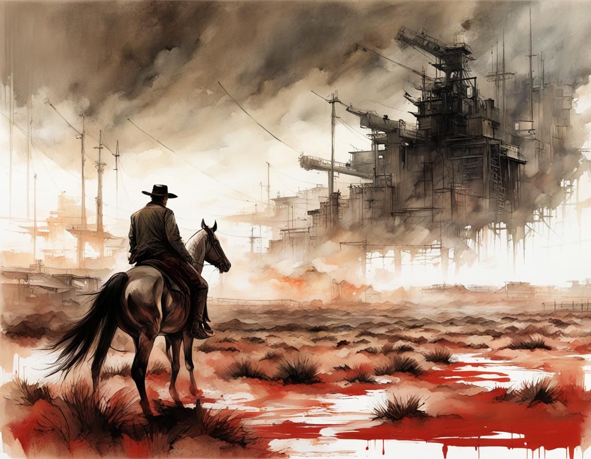 Blood Meridian: Photorealistic Masterpiece in Mixed Media