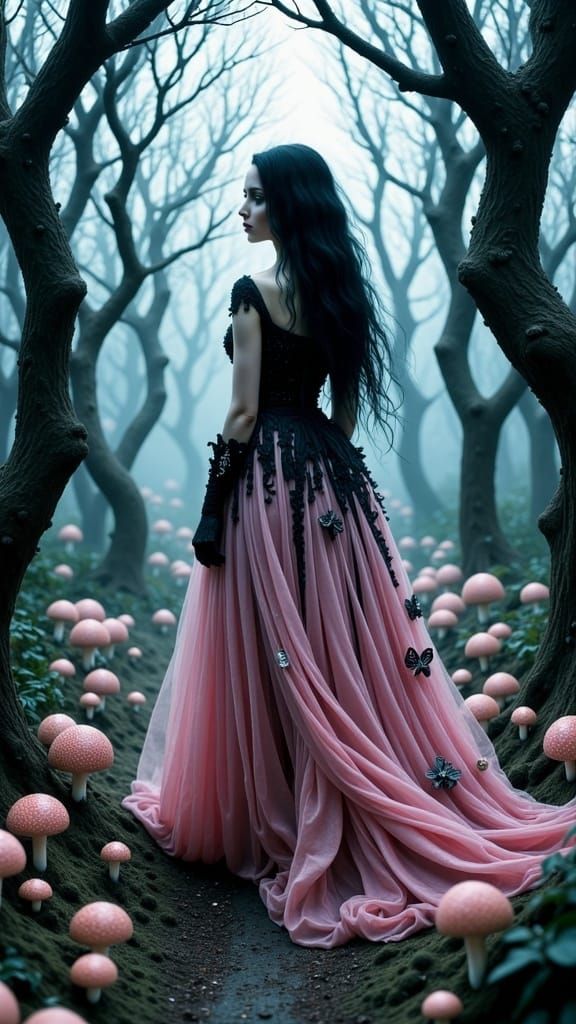 Mystical Lady in Twilight Garden