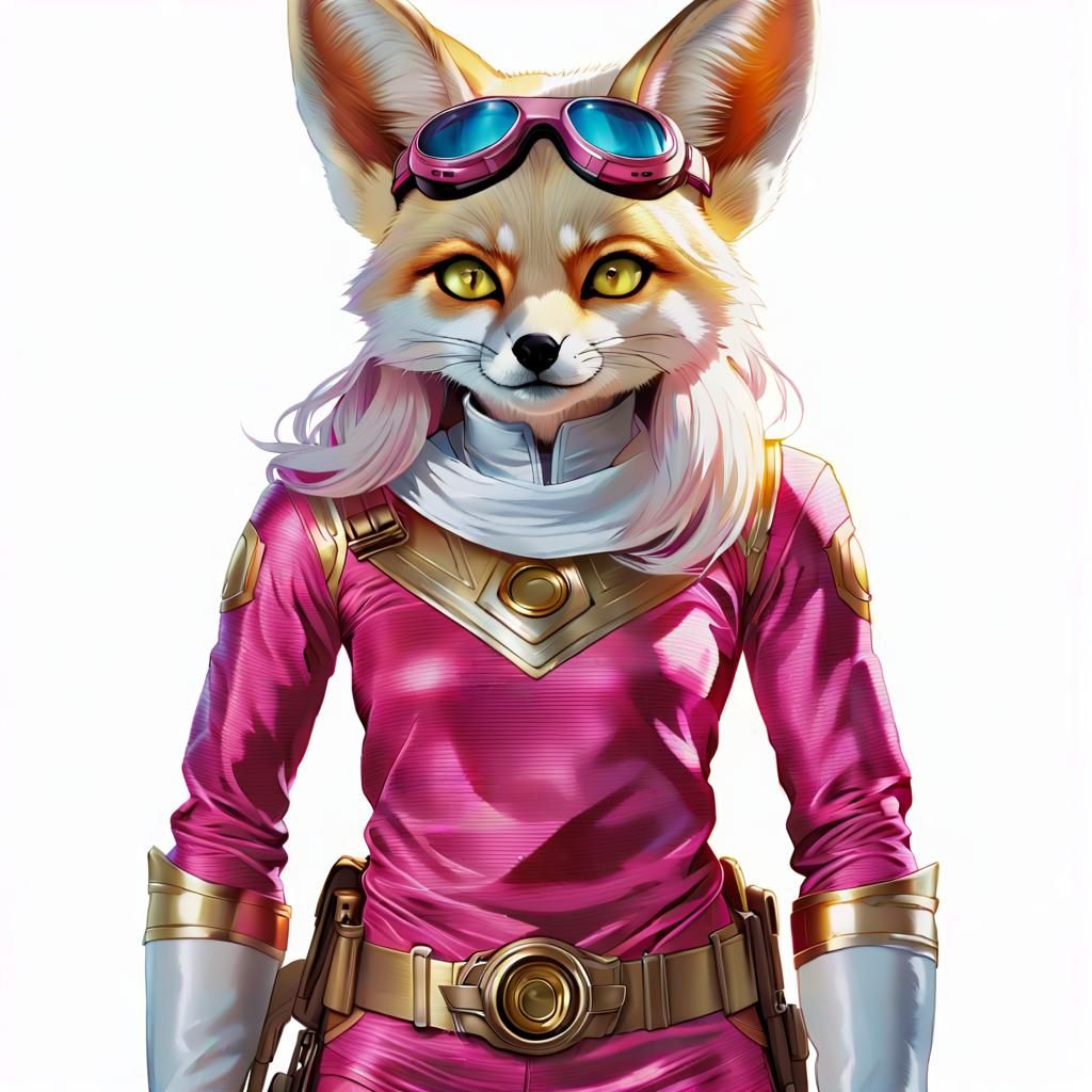 Fennec Fox Superheroine in Comic Book Style