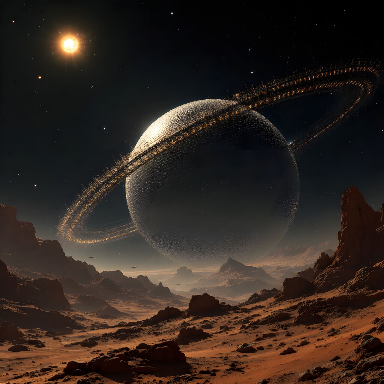 Dyson Sphere Construction Over Barren Planet