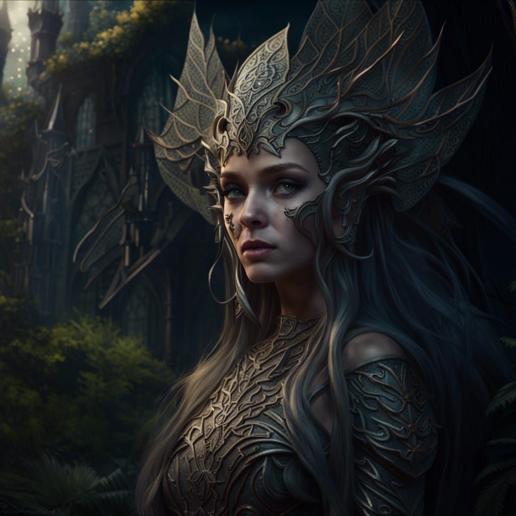 Epic Elven Maiden Digital Matte Painting