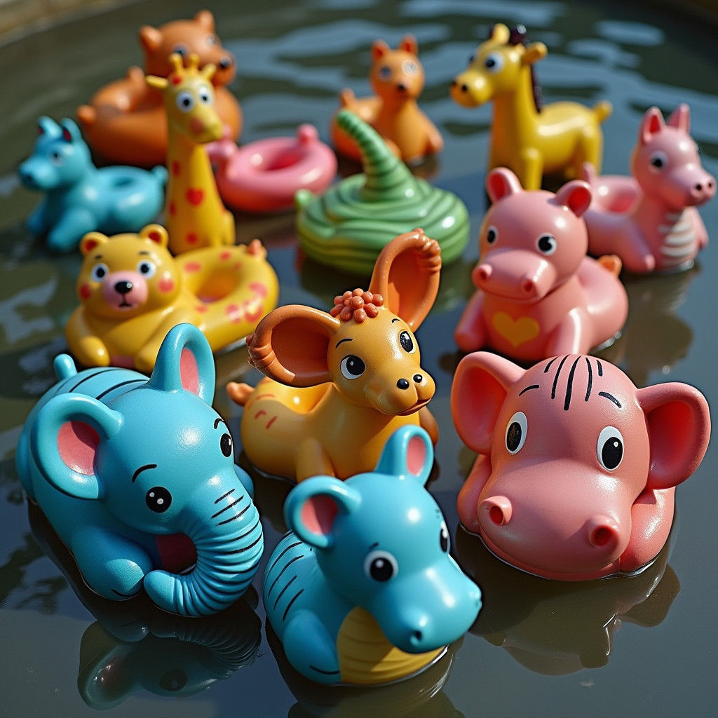 Vibrant Pool Toys in a Kaleidoscope of Colors