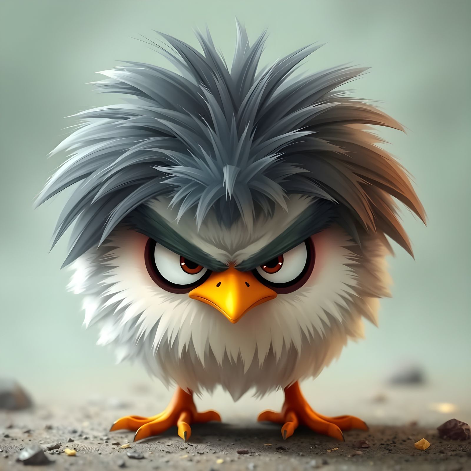 Grumpy Chick in Angry Birds Style