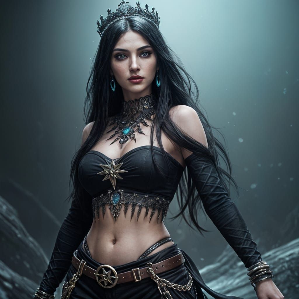 Goth Jasmine: Arabian Princess in Hyperrealistic Style