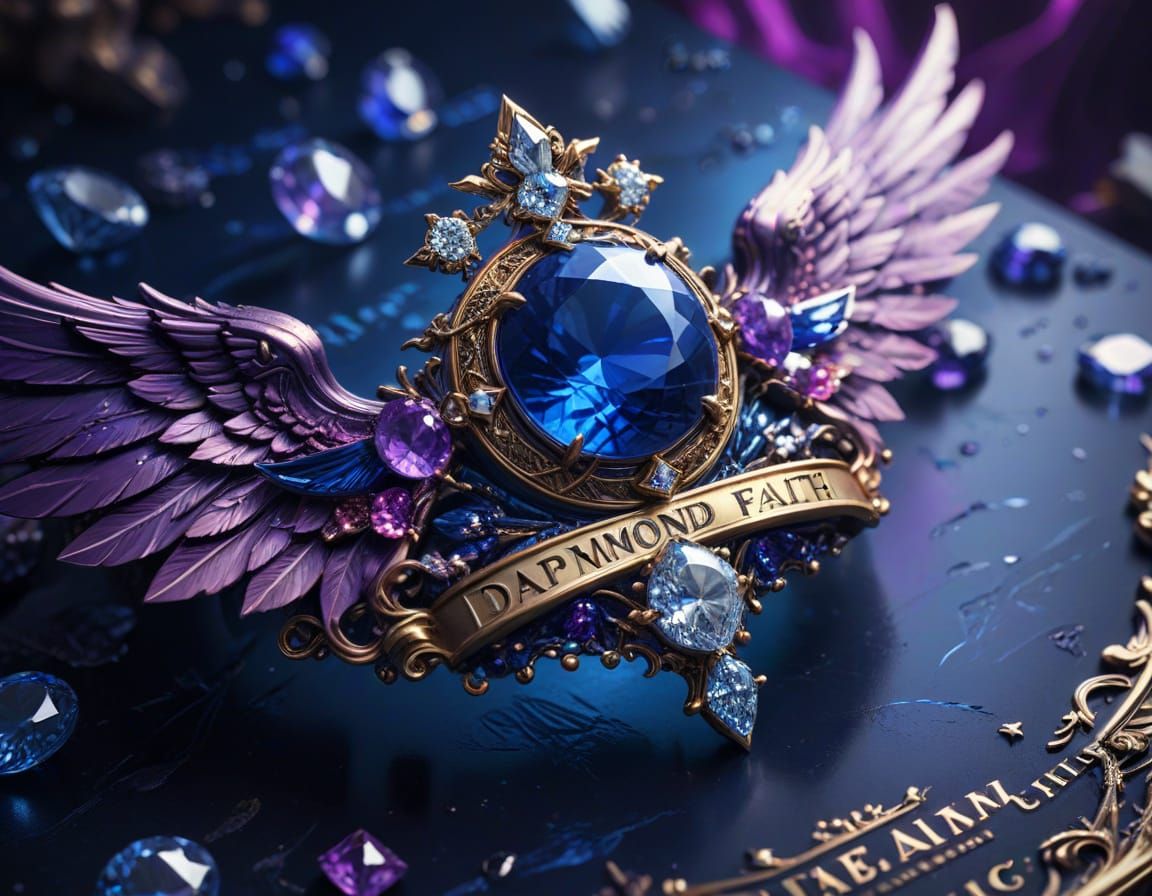 Sapphire Crown with Elegant Wings in Hyperrealistic Fantasy ...