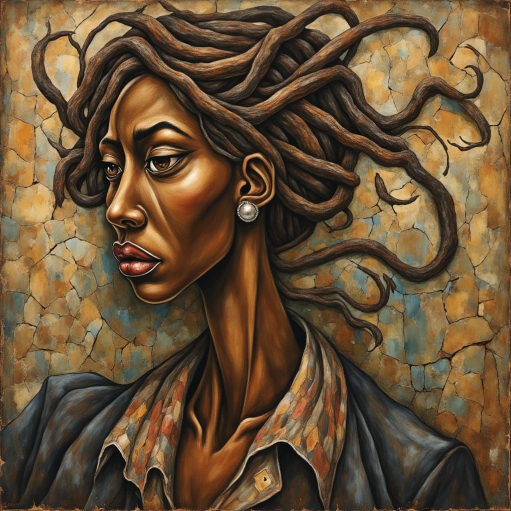 Expressionist Portrait in Neo-Impressionist Style