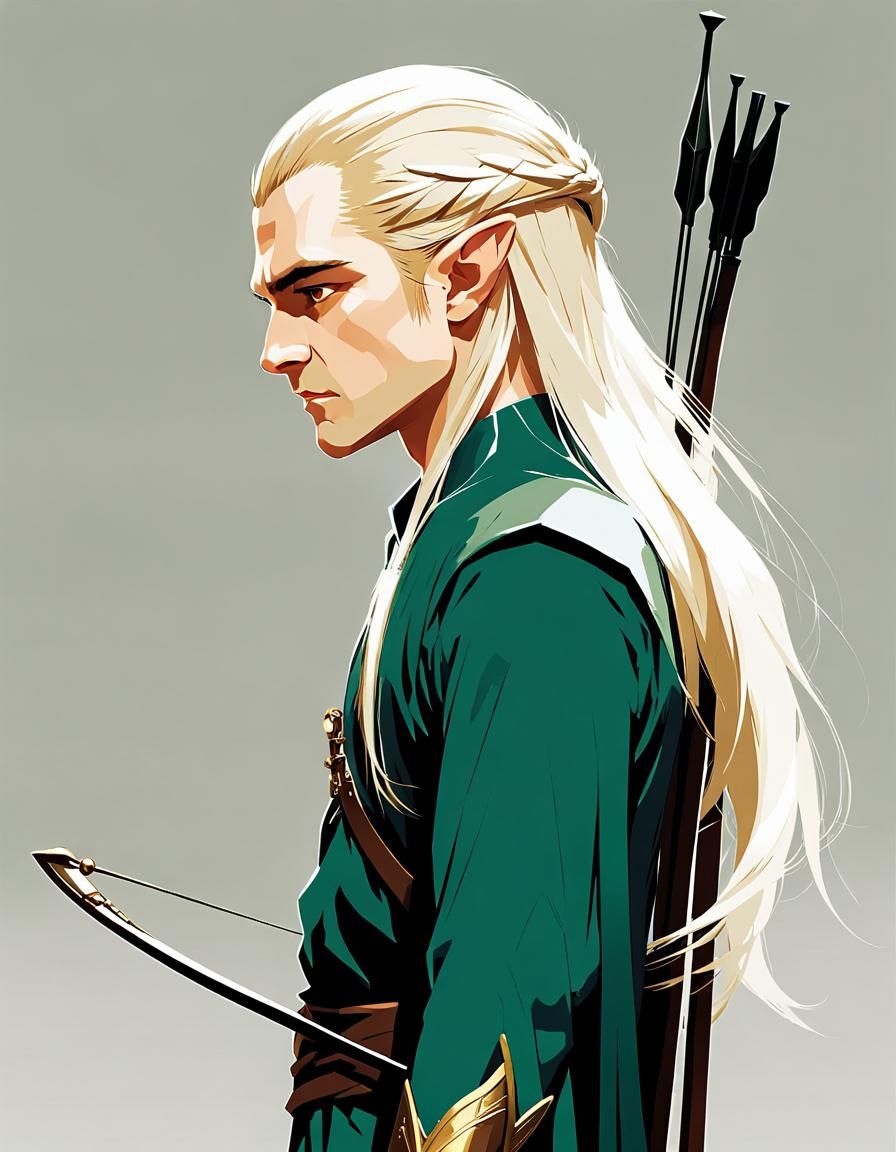 Legolas Mugshot in Ultra Detailed Anime Style