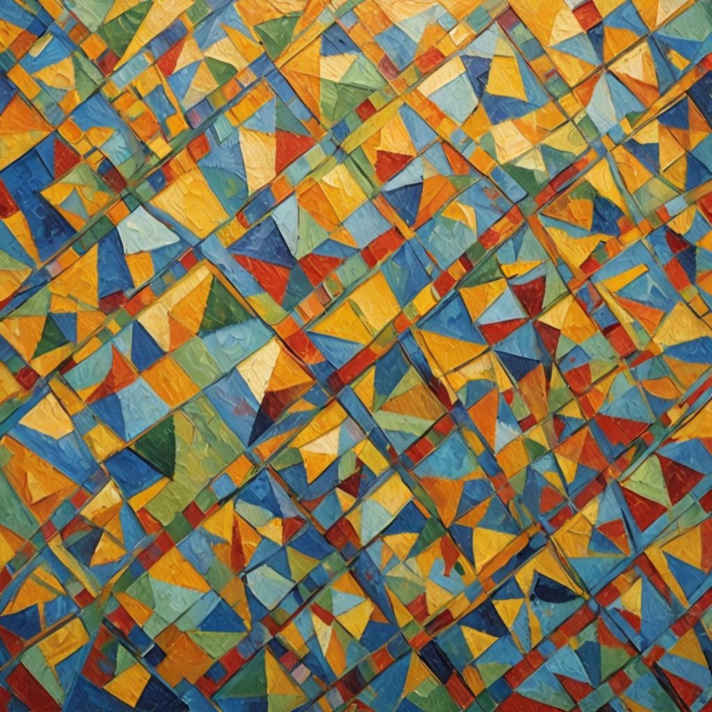 Expressionist Flag Waving in the Wind as Impasto Painting