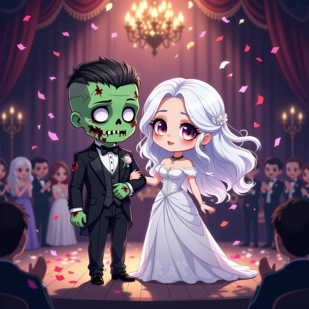 Chibi Undead Couple Elected Prom King and Queen