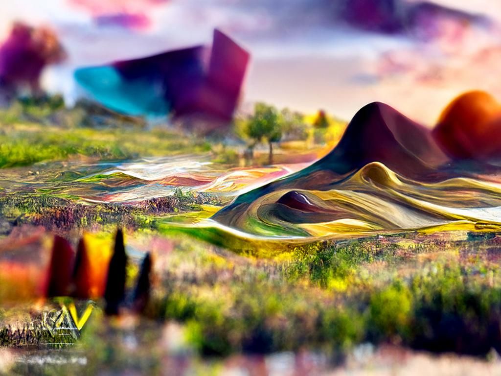 Abstract Illusionism Landscape Vista in 3D