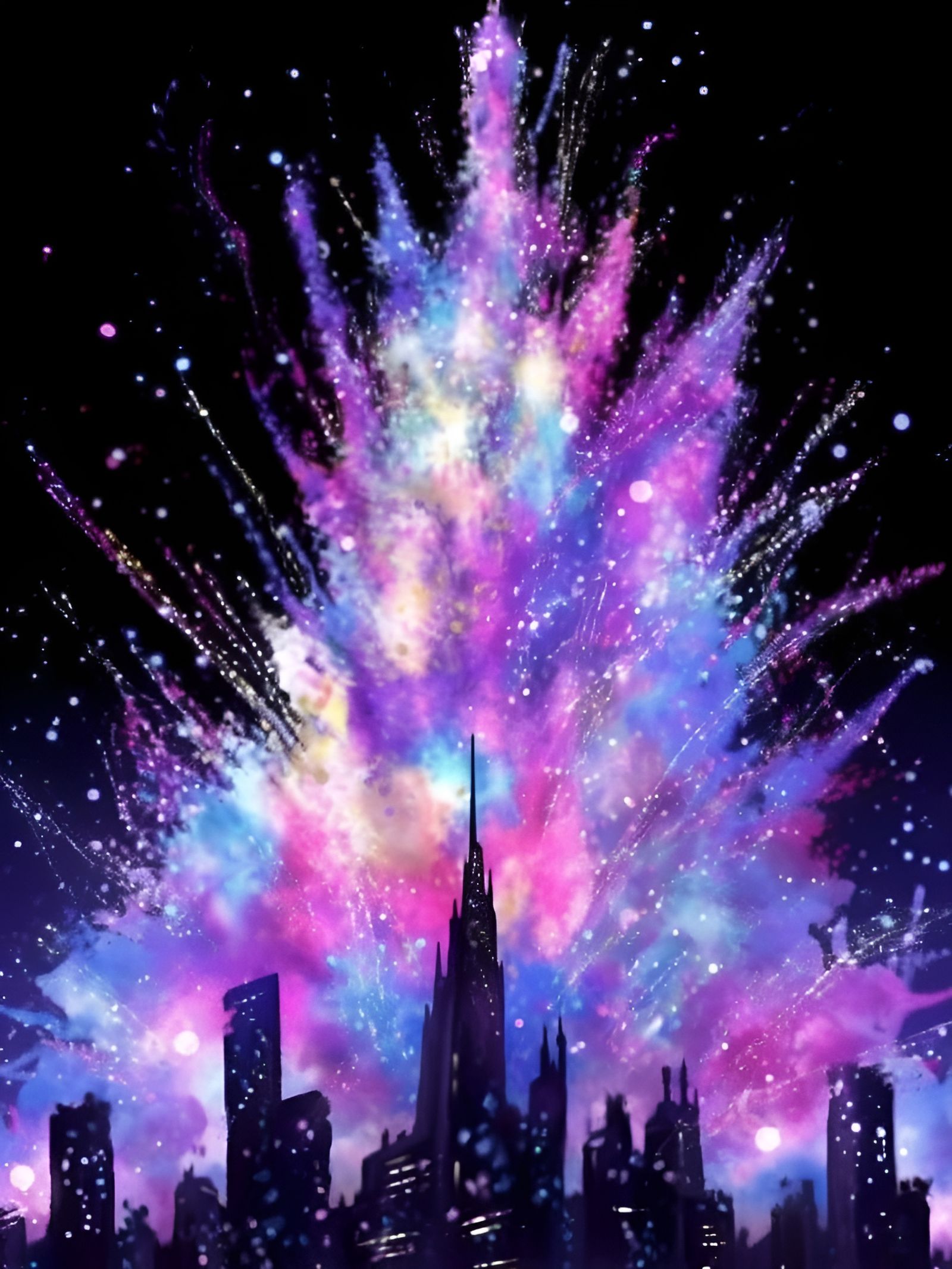 "Magical City Explosion" - a MidJourney Creation