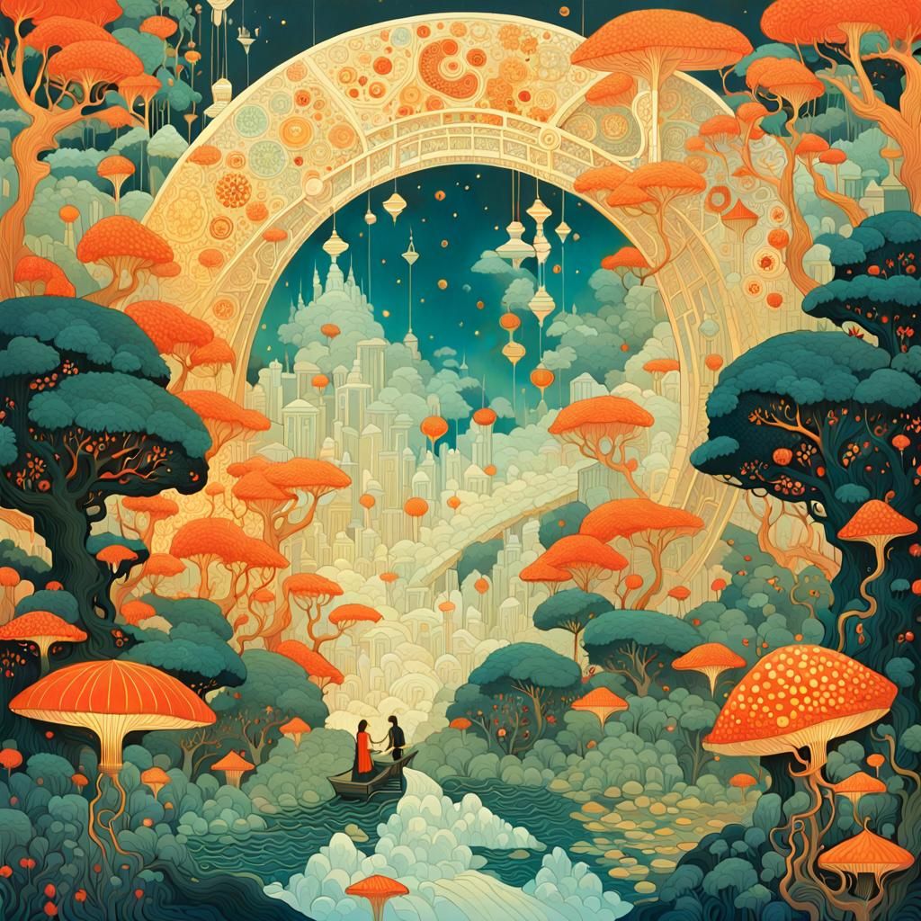 Mythical Creatures and Alien Sculptures in Vivid Colors