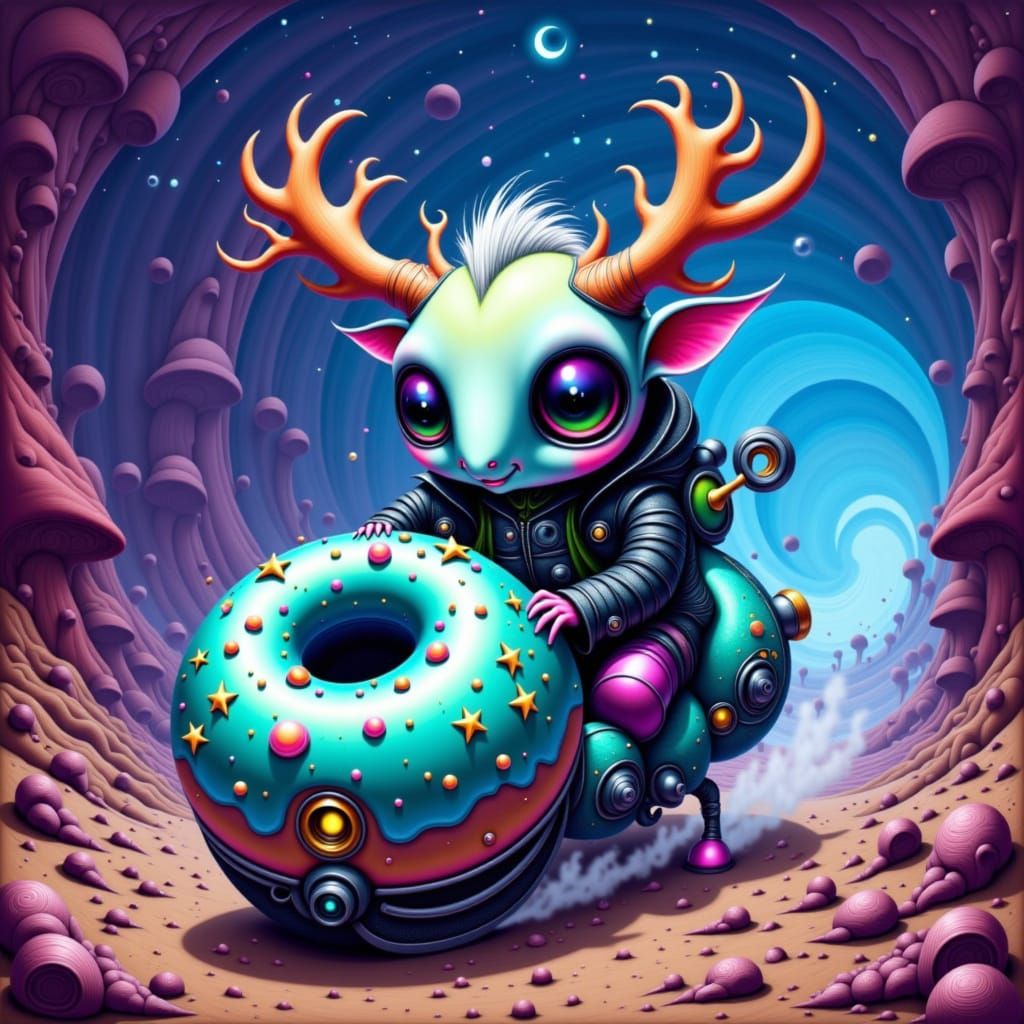 Furious Chibi Moose Alien in Wasteland