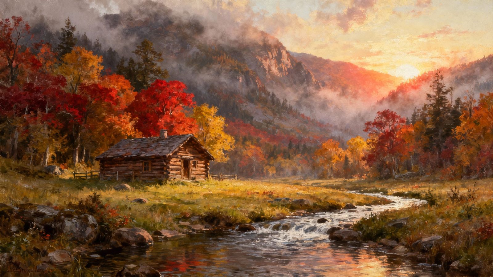 cozy log cabin in the mountains