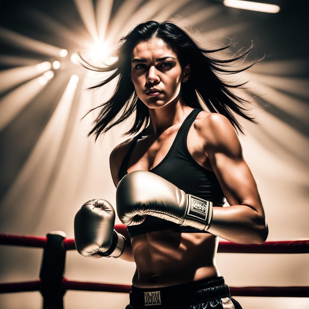 Female Boxer in Divine Light