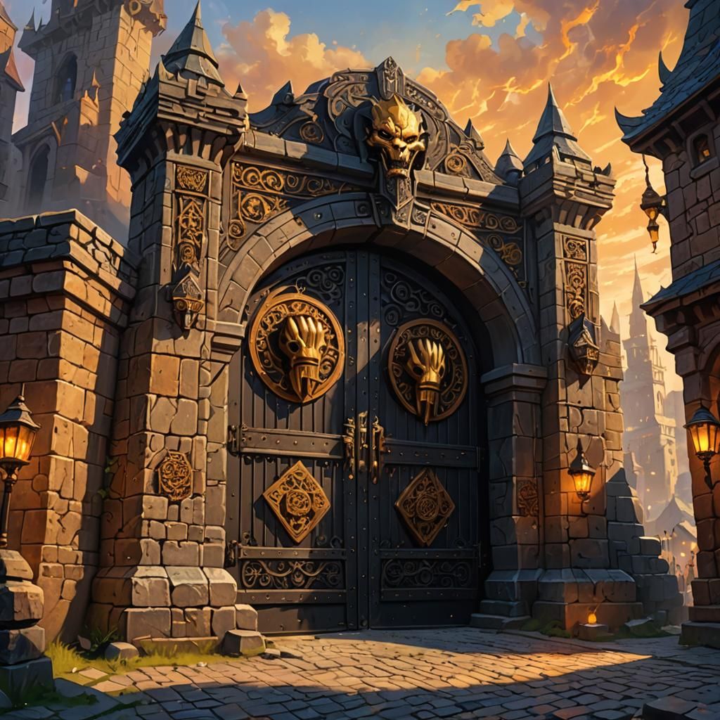 Majestic Stone Gate to Baldur's Gate: Fantasy Art