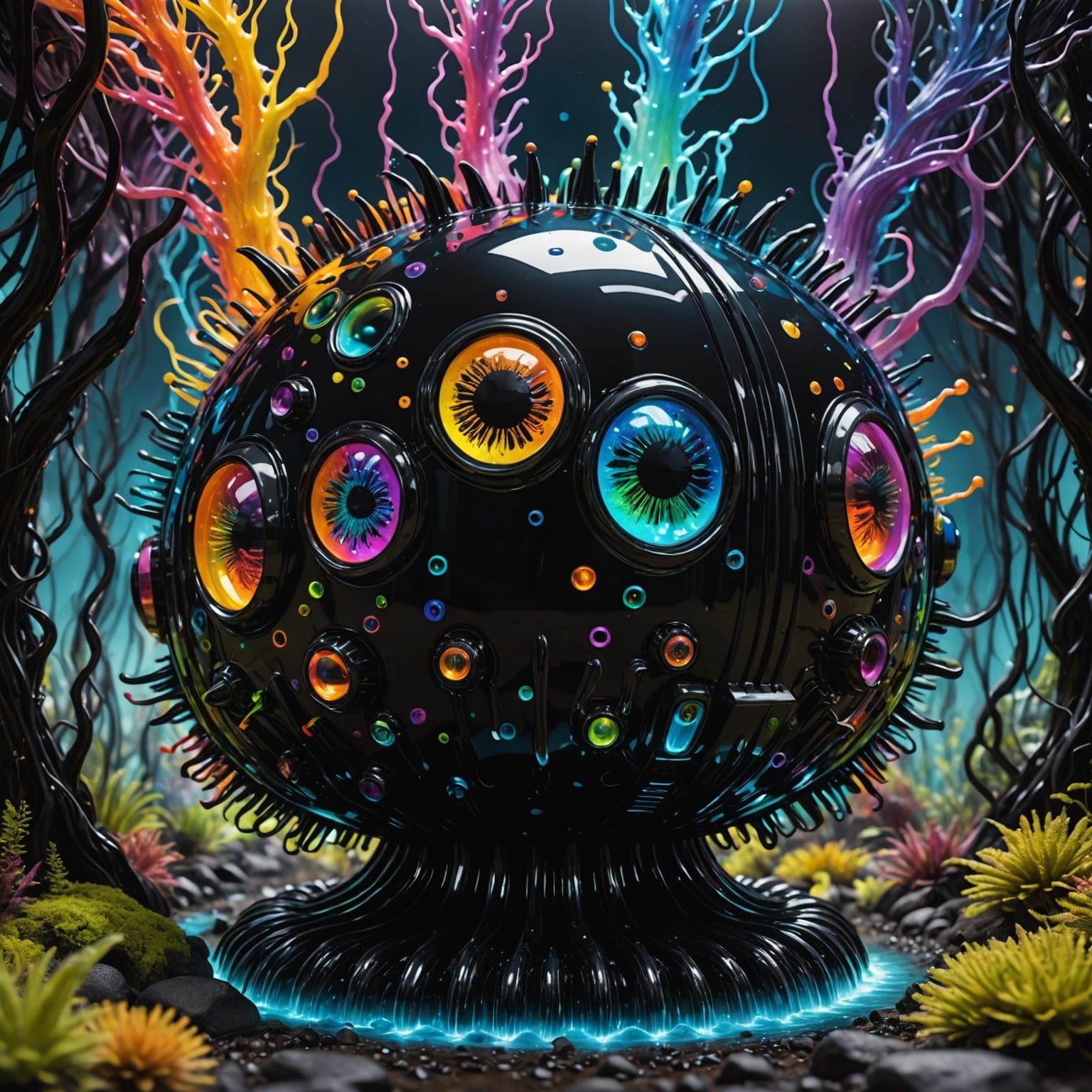 Ferrofluid Dream Train in a Tesseract Nightmare