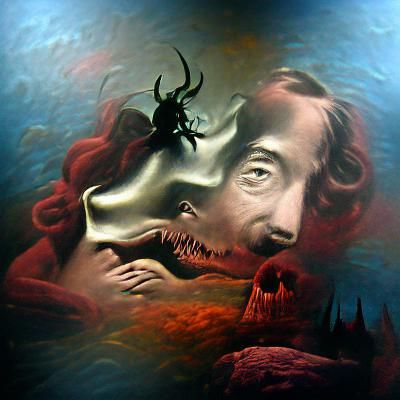 Surreal Lovely Devil in Melting Oil Paint Style