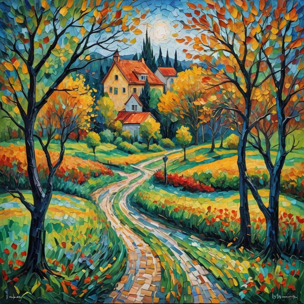 Neo-Impressionist Expressionist Oil Painting