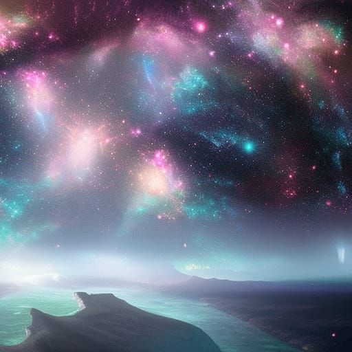 Epic Galaxy Sky Digital Matte Painting