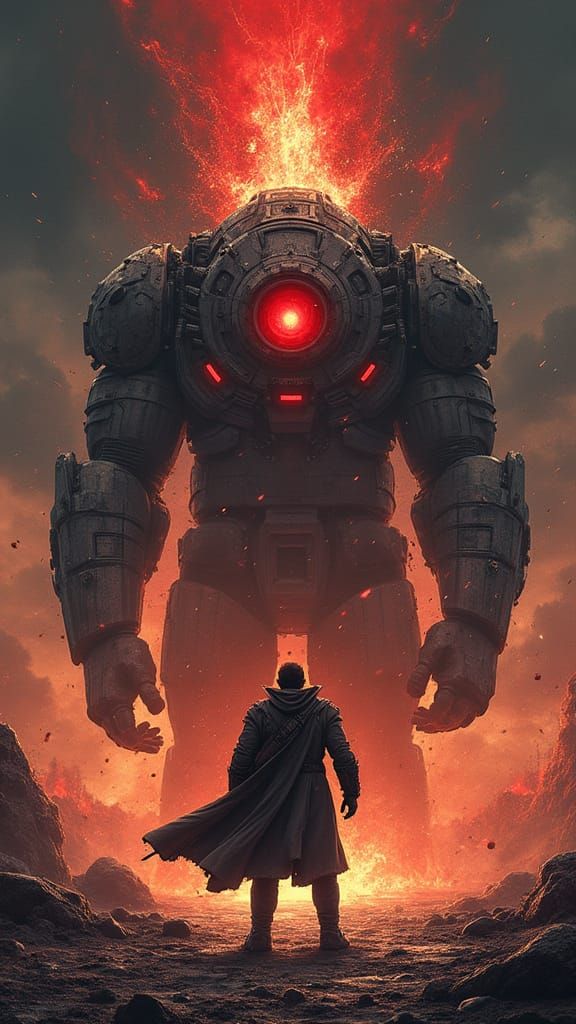 Post-Apocalyptic Adventurer Confronts Biomechanical Wreckage