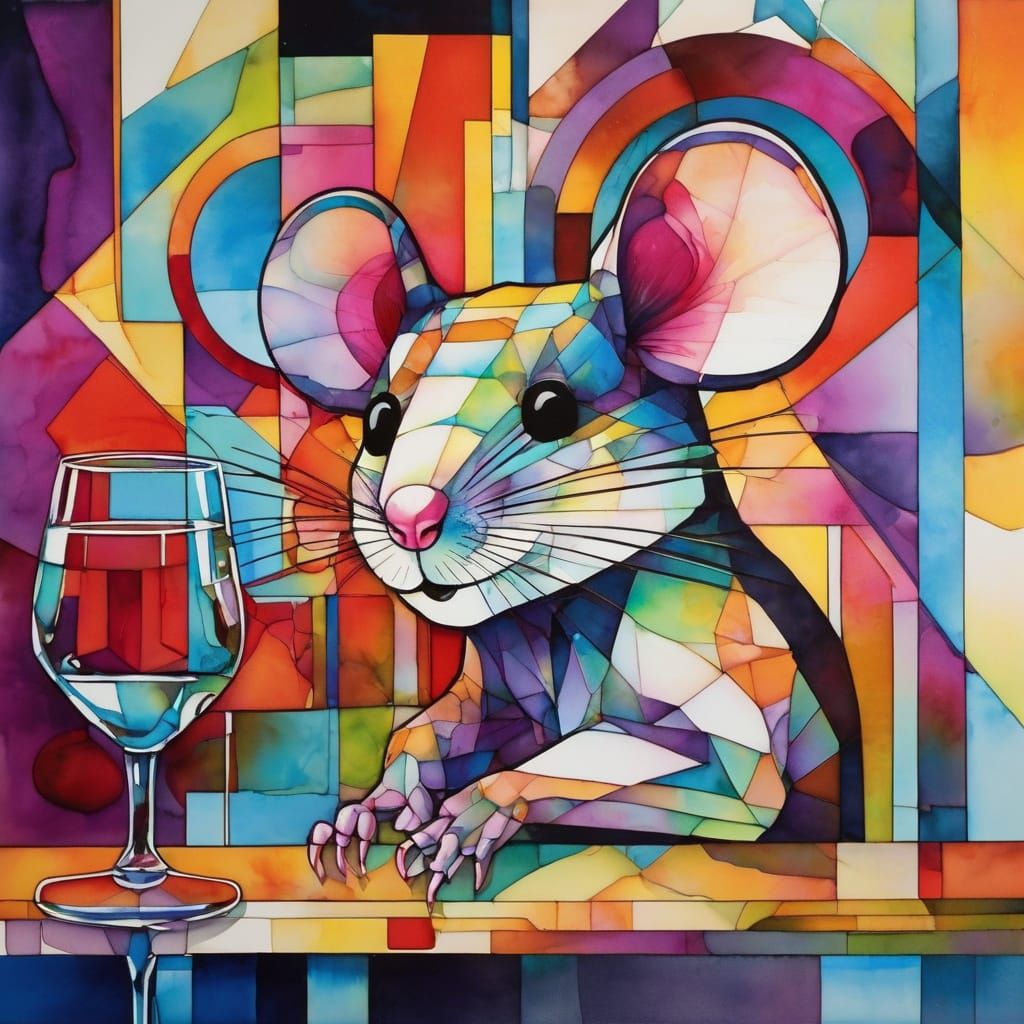 Shy mouse hanging out at the bar