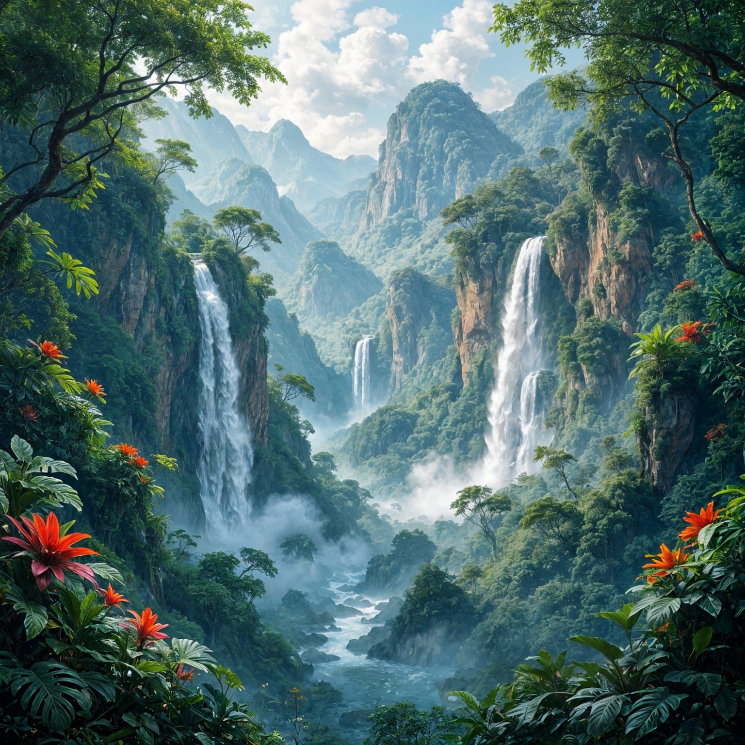 Lush Rainforest Valley: A Celebration of Biodiversity