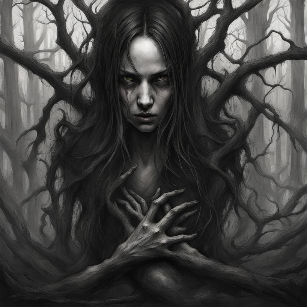 Sinister Sadness: A Dark Horror Portrait