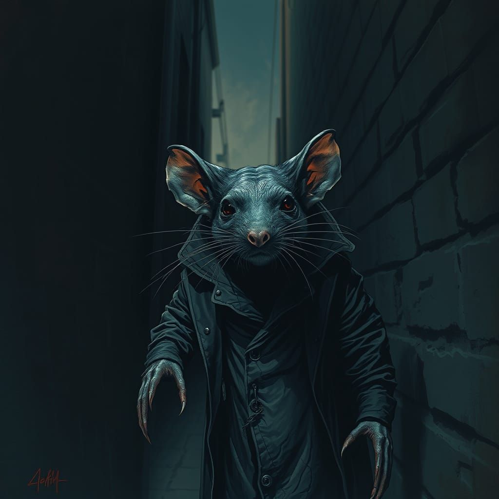 Rat-man in horror style