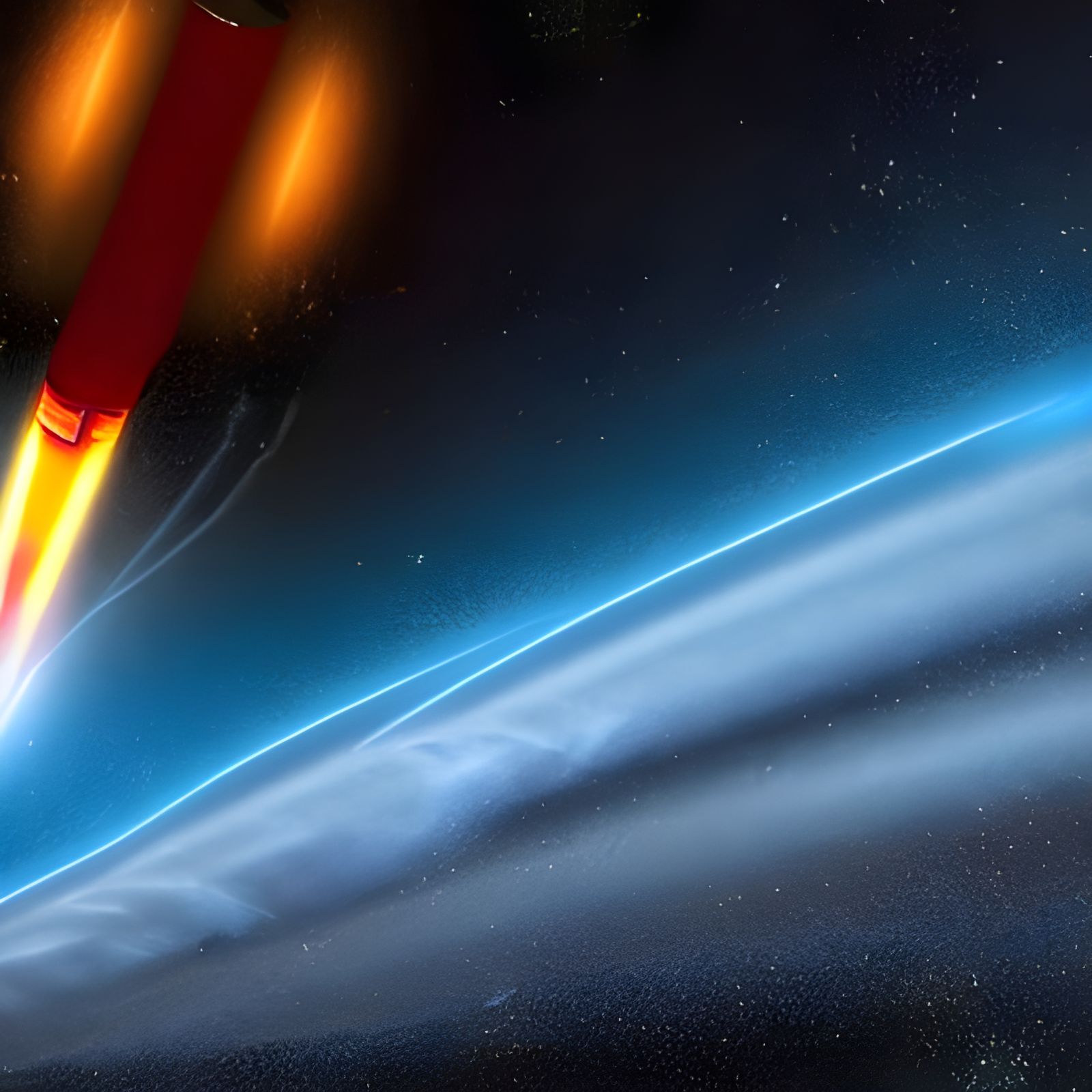 Rocket Accelerating Into Black Hole With Nuclear Blast