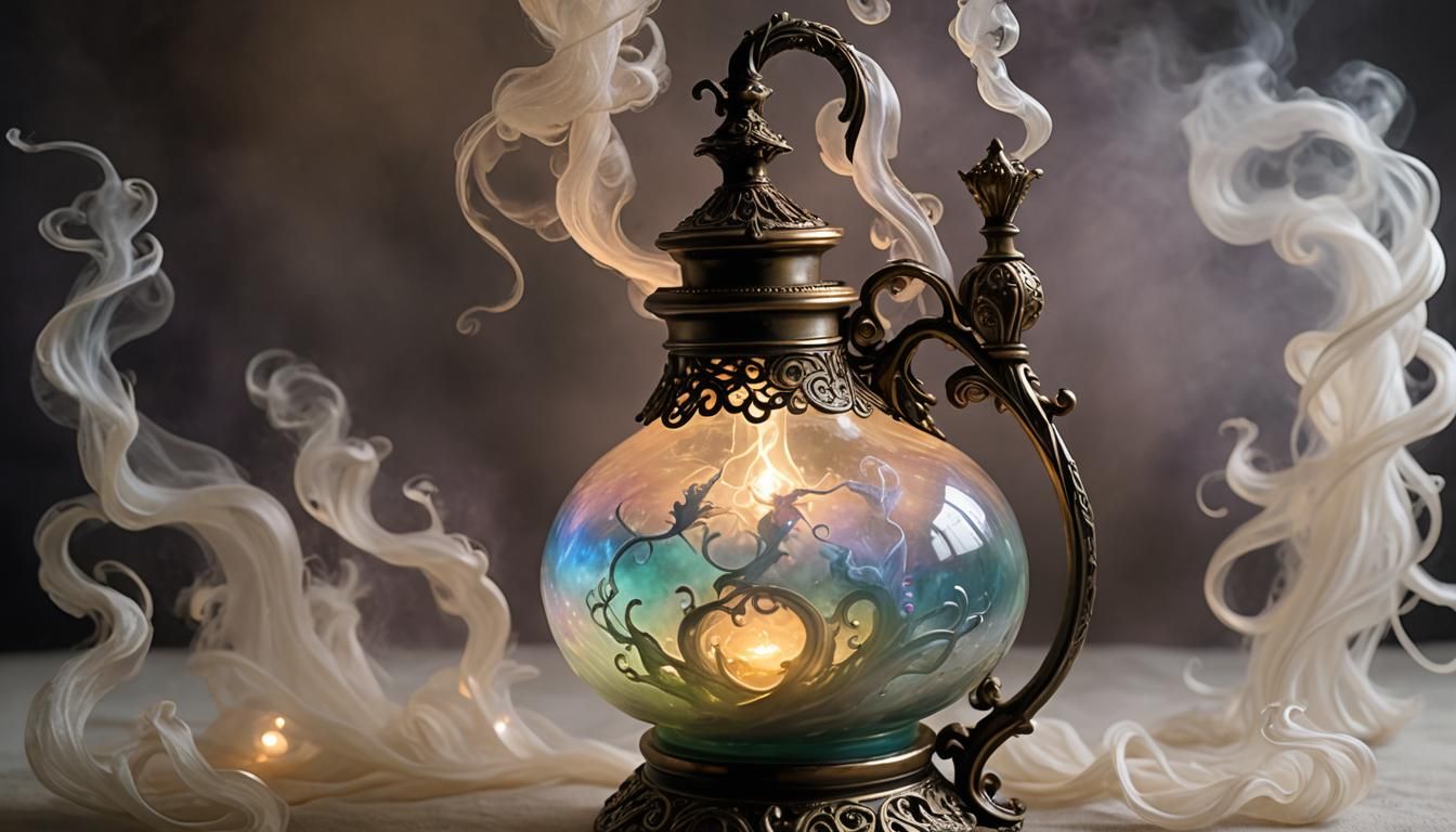 Whimsical Potion Lamp with Mystical Glowing Mist