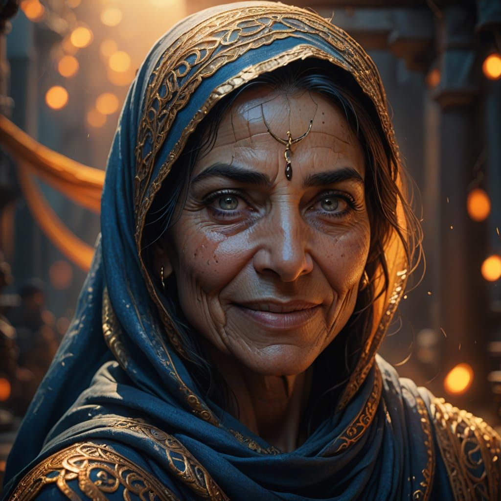 Golden Hour Portrait of a Majestic Arabic Woman