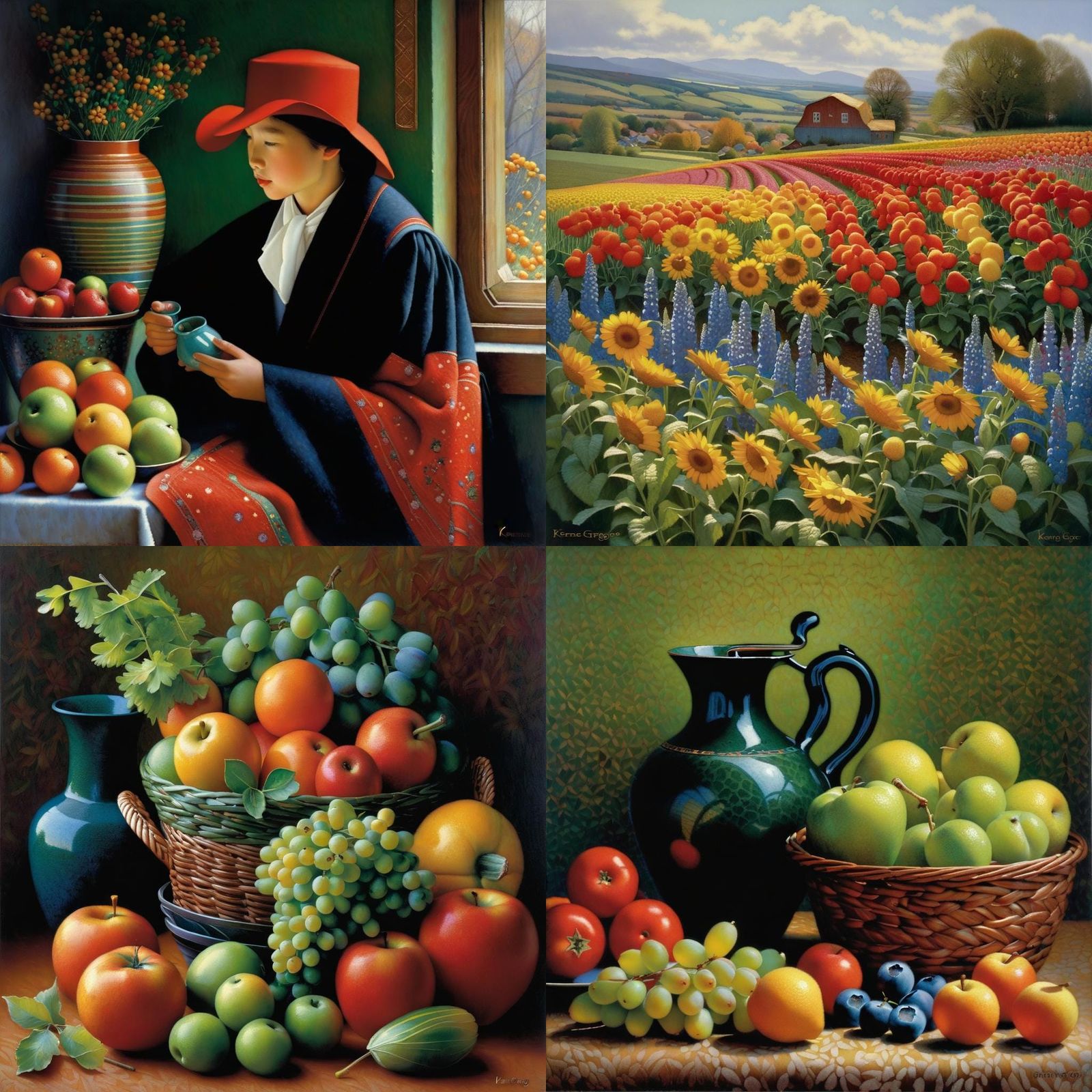 Vibrant Contemporary Painting in Gregoire Style