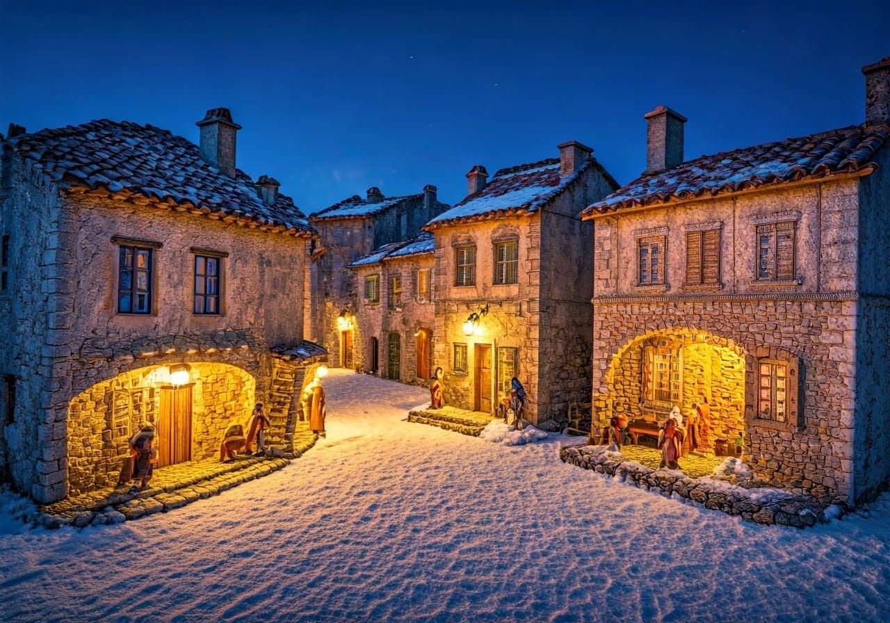 Enchanting Nativity Scene in Provençal Village