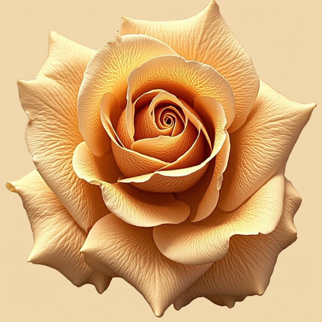 Rose Petals Unfold in Golden Light, Ancient Tome