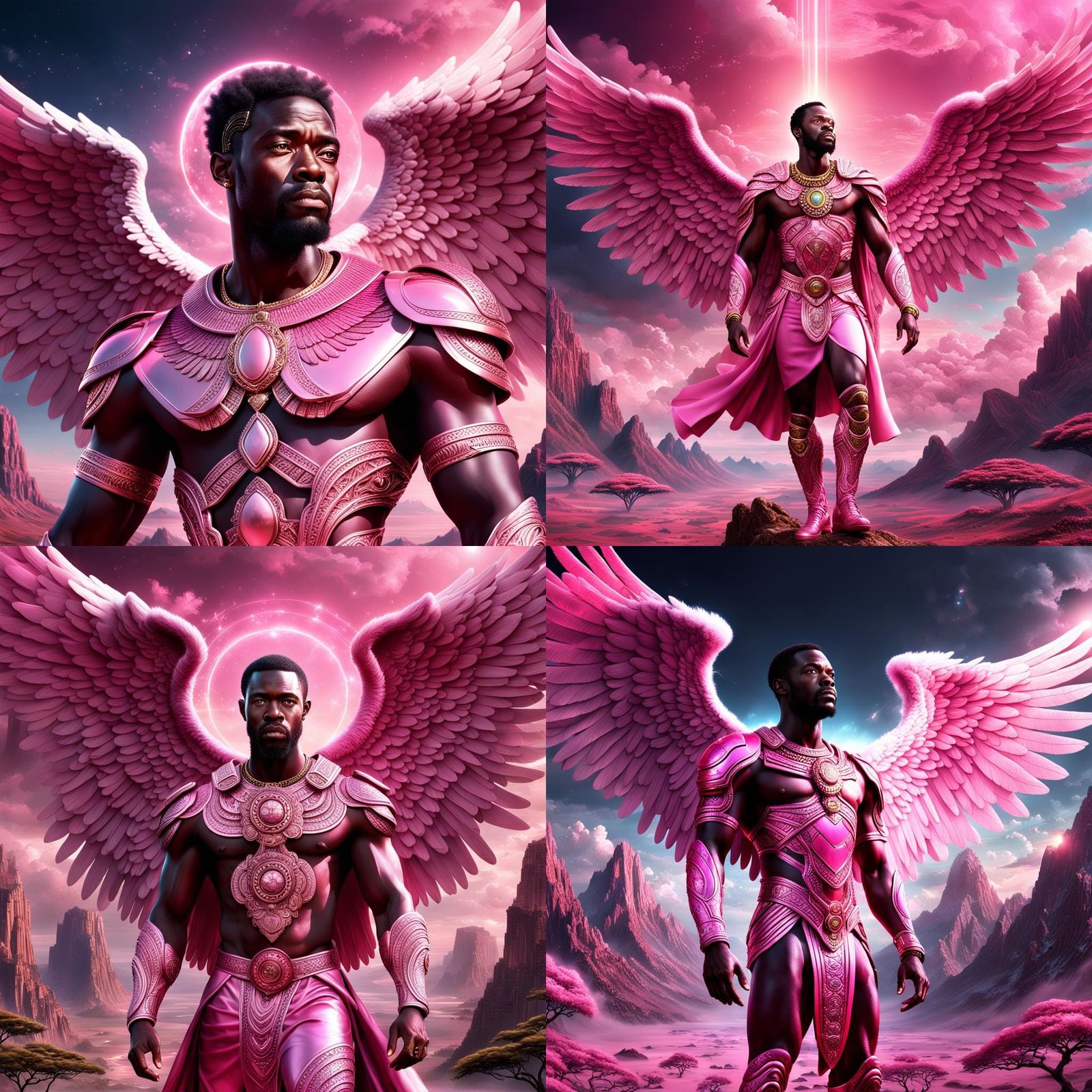 Pink Angel of Life: Epic Digital Matte Painting