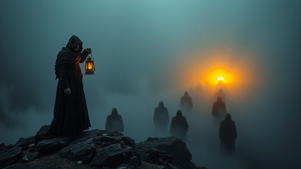 Epic Reaper Guiding Souls to Afterlife in Cinematic Style